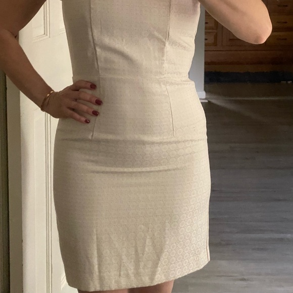 👗 SOLD 👗 Banana Republic 2P Creme Sheath Dress - Picture 3 of 13